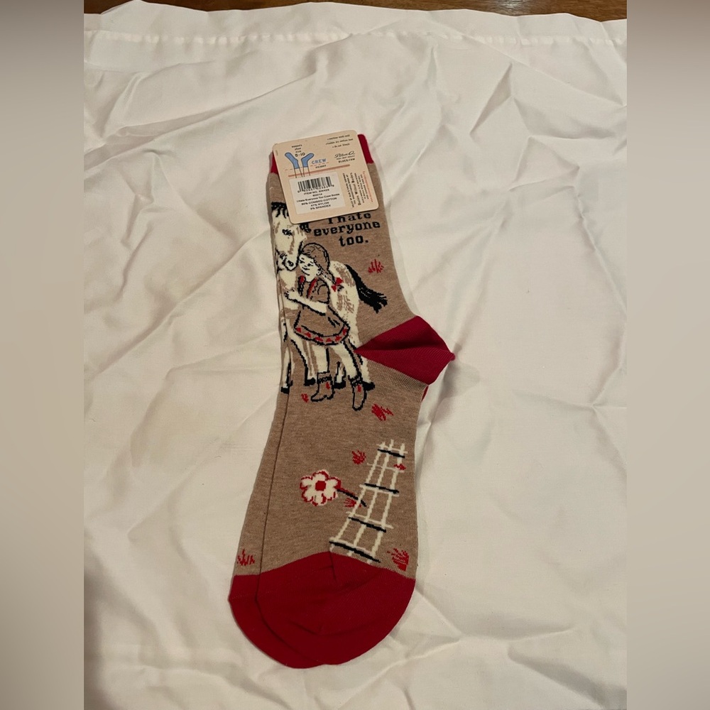 20% off today! Or make an offer! 

Blue Q women’s “I hate everyone too” socks